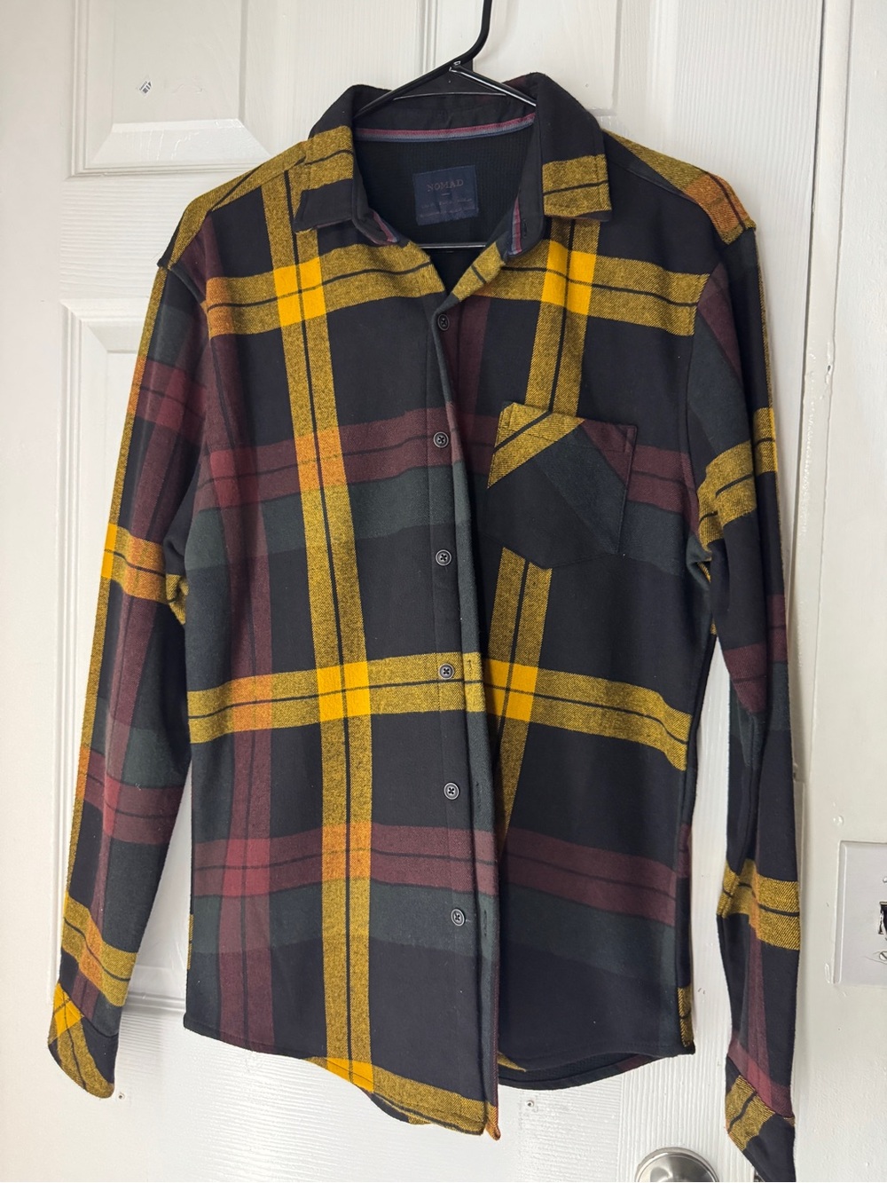 Nomad Men's Plaid Button-Down Shirt - Black, Yellow & Burgundy